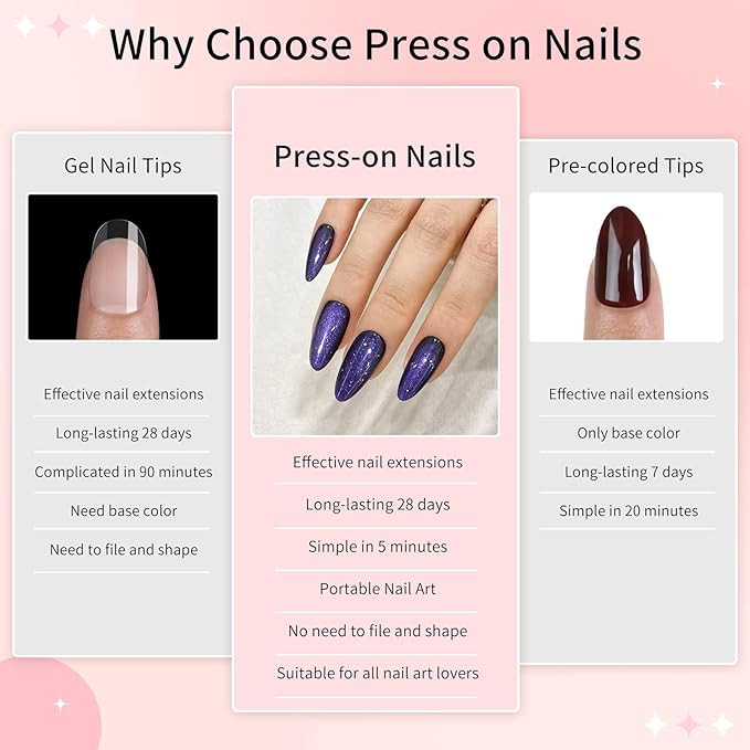 Dark Green Almond Cat Eyes Press On Nails,12 Sizes - 24 Pcs Soft Gel Green Medium Fake Nails Kit with Nail Glue, Natural Reusable Stick On False Nails for Women and Girls SK1010