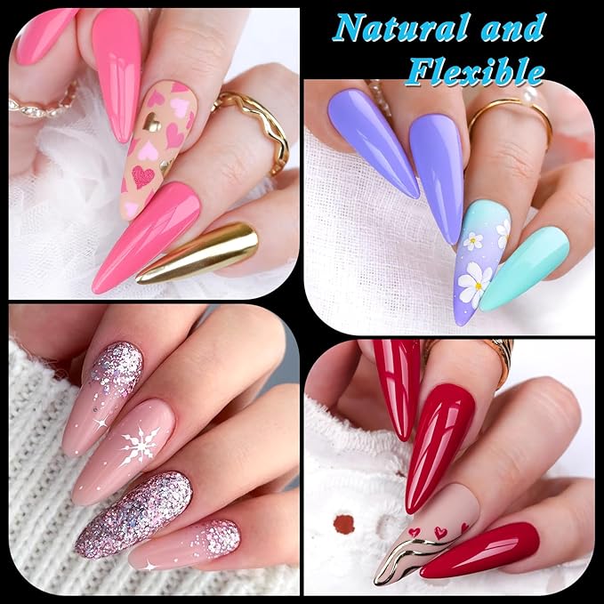 LoveOurHome 600pc Stiletto Nail Tips Fake Nails Clear Press on Nails Long Stiletto Acrylic Nail Tips Full Cover Soft Gel Artificial Fignernails Long Pointy False Nail for Gel Acrylic Nail Extension
