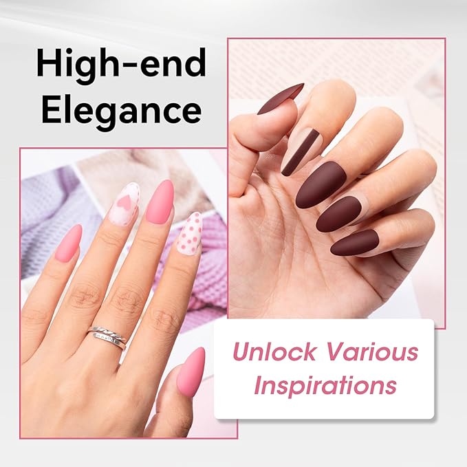 Matte Top Coat and Base Coat, 2PCS Vegan Base Clear Nail Polish & Top Coat Matte Finish Chip Resistant Protect Nails, Enrich Castor Oil, Quick Dry, Non Gel, Salon-Quality Nail Art Gift