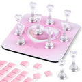 ANGNYA Nail Stand for Press Ons, Fake Nail Holder for Painting Nails, Super Magnetic Base for Painting Display Holder with Reusable Adhesive Putty for Home DIY Salon Supplies