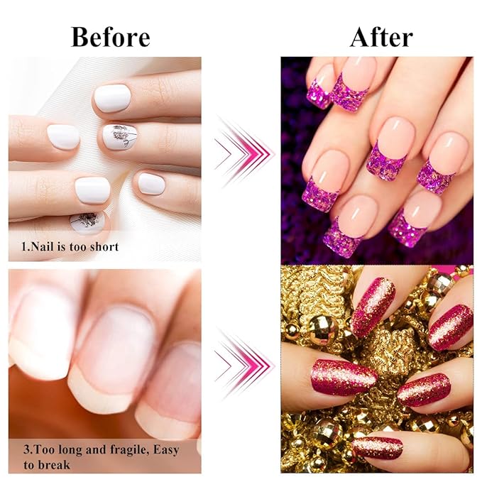 200Pcs Professional Long Nail Forms for Acrylic Nails, Polygel Nails, Thick Nail Extension Forms for Nail Art Tips, Premium Acrylic Nail Paper Forms, Nail Former Stickers for Professional Use