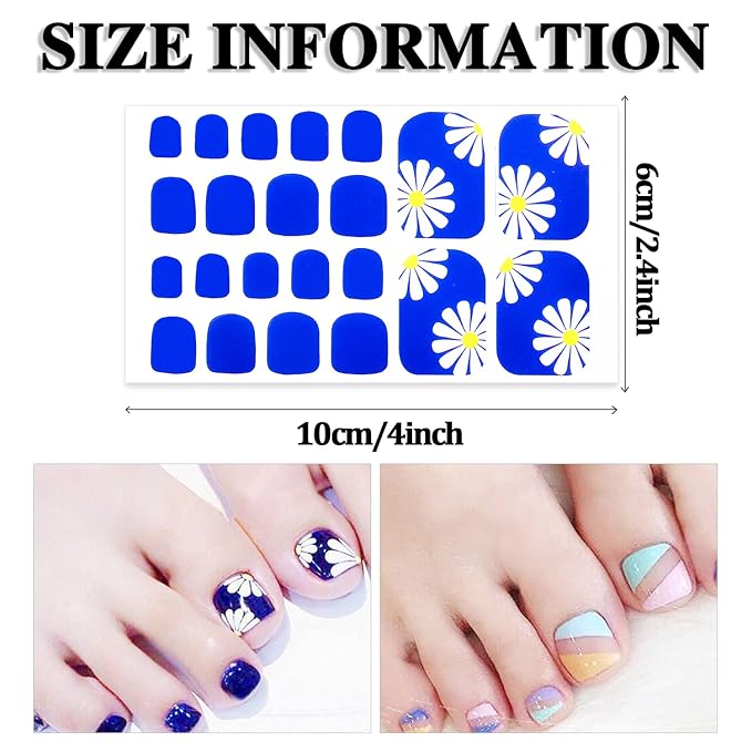 660 Pieces 30 Sheets Toe Nail Polish Strips Nail Stickers Full Nail Wraps Self Adhesive Nail Art Stickers Nail Strips for Women Girl Nail Accessories with Nail File