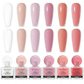 Nude Nail Polish Set: 6 Colors Vegan Regular Nail Polish Quick Dry, White Nude Sheer Pink Natural Nail Lacquer Non Gel Air Fast Drying Finger Nail Bulk DIY Salon Gift for Women