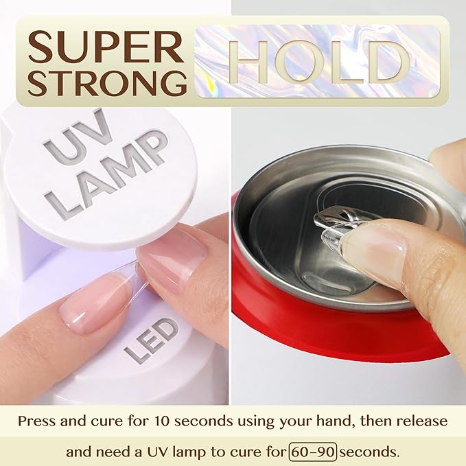 UNA GELLA 6 in 1 Gel Nail Glue for Clear Acrylic Nails Tips, 15ml UV Nail Glue Long Lasting Super Strong Brush for Base Coat, Clear Fake Nails, and Soft Gel Tips Lamp Curing Required