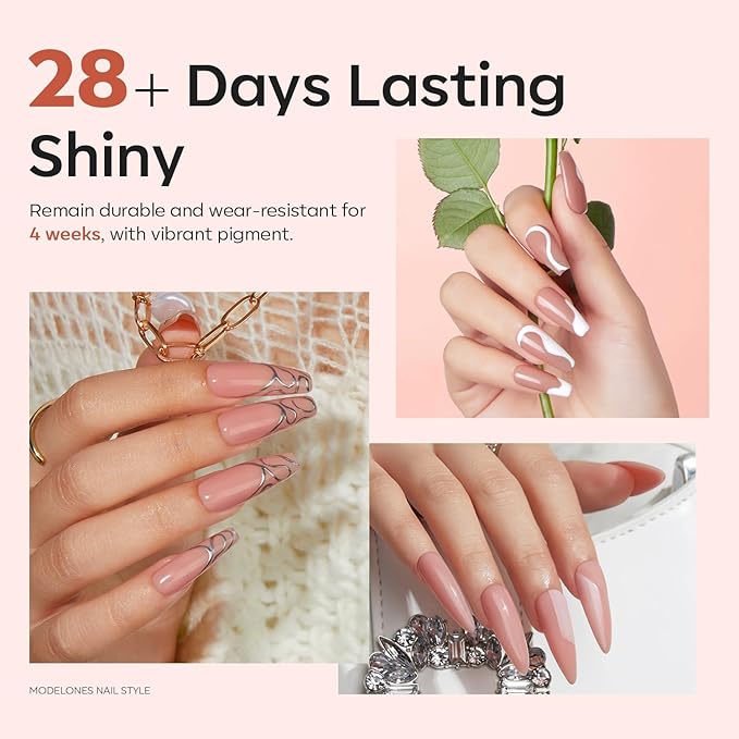 modelones Solid Builder Gel for Nails, Non-Sticky Upgraded Poly Extension Hard Gel Nude for 3D Art Sculpting Molding Beginners-friendly 50g