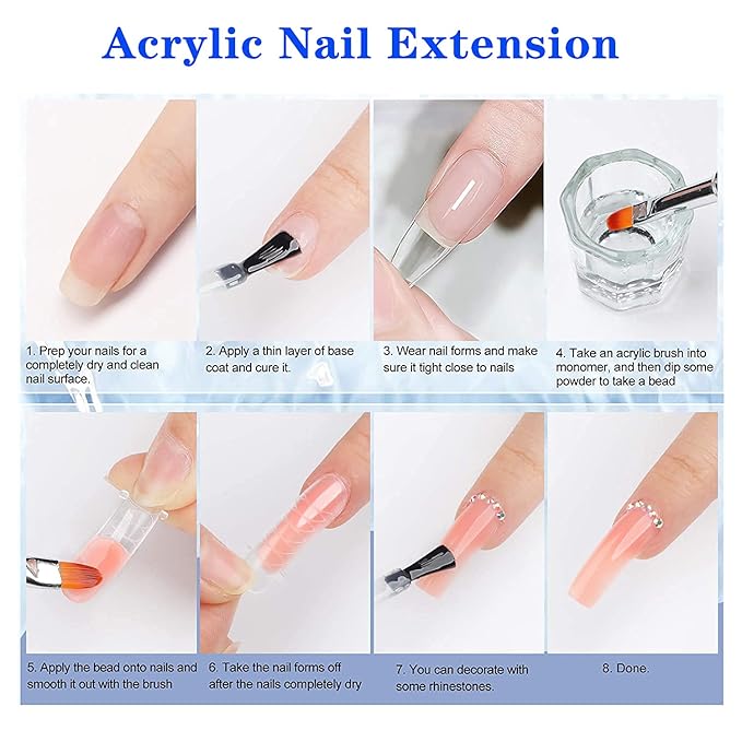 Acrylic Liquid Monomer - 150ml Professional Acrylic Monomer for Nail System Kit, Quick-Dry for Nail Extensions