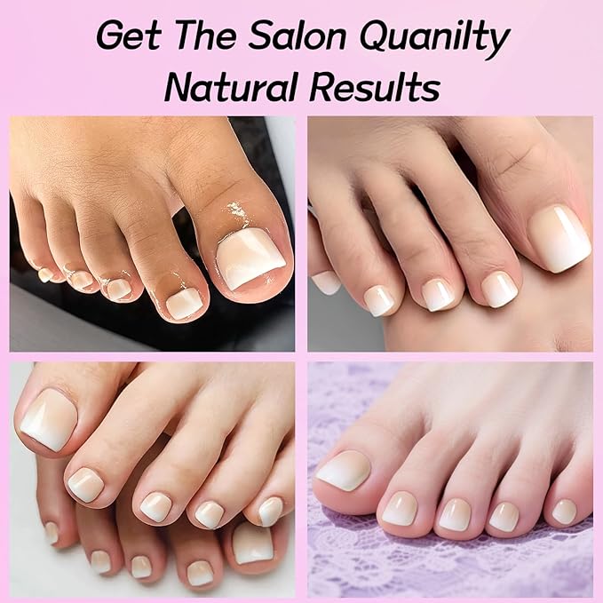 120PC Ombre Press on Toenails for Women Fake Toe nail Press ons Acrylic Toe Press on Nails Set, Ombre Press on Toe Nails Press on Fake Toenails Press ons Acrylic Toe Nail Tips Kit&Glue Tab-H