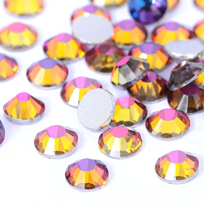 Flatback Rhinestones Non Hotfix Rhinestones for Crafts Glass Nail Rhinestones Nail Gems Crystals Rhinestones for Makeup Bags Shoes Decoration DIY(SS6,1440pcs,Blue Flame)