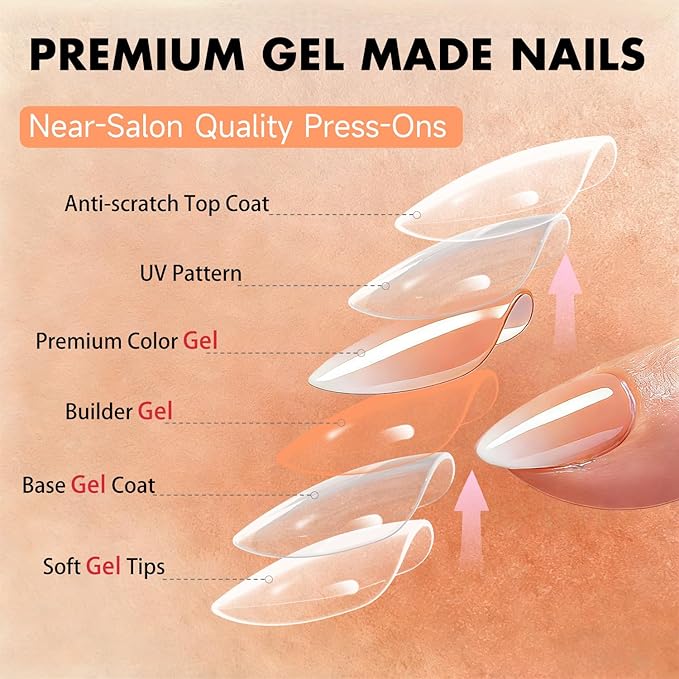 Chrome Ombre Pink Press on Nails Short Almond, Glazed Cute Fake Nails with Sparkle Mirror Design, Shiny Glitter Glue on Nails Stiletto, Gradient White Pink Gel Nail Press ons with Glue 30 Pcs