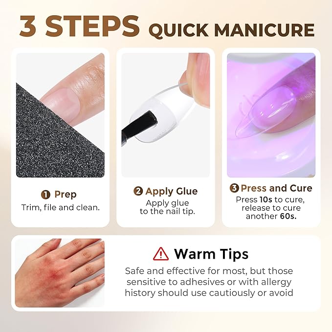 UNA GELLA 9 in 1 Gel Nail Glue for Clear Acrylic Nails Tips 2Pcs 10ml Long Lasting Super Strong Brush on Nail Gel Glue for False Press on Nails Tips Base Blooming Gel, U V Light Required