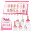 Double Rhythm 6 Pcs 15 ML Gel Polish Set Same Color Same Bottle Soak Off Gel Polish Kit Nail Art Manicure Salon DIY at Home for Women (Milky White Pink Peach-T6-93)