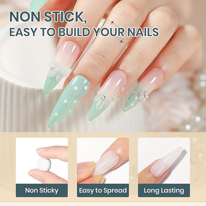 White 3D Molding Gel for Nails Art Non-Stick Hand Solid Builder Gel Hard Nails for Extension Carving Sculpting Beauty Charms for Beignner and Salon DIY