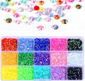 18000pcs (3.4.5mm) 5D Nail Rhinestone DIY Flat Bottom Kit Phone Case Accessories Jelly Flatback AB Jelly Kit AB Rhinestones for Nail Design Charms Gem(3MM18000PC)