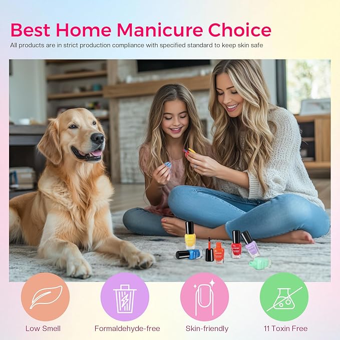 Morovan Nail Polish Set Fingernail: 2026 Nail Gift 30PC Glitter Bright Air Quick Dry Nail Polish Kit with 2-in-1 Base Top Coat Regular Pack Finger Nail Art Gift for Women Girls