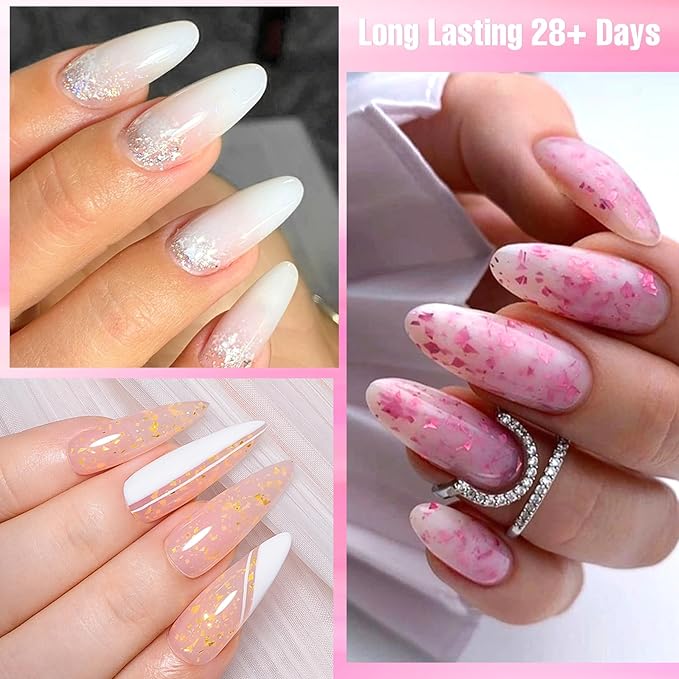 MTSSII Builder Gel for Nails, 6 Colors Hard Gel Polish Extension Kit with 100pcs Nail Forms, Files and Pen Brush Nails Art Manicure Set for DIY at Home
