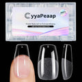 Medium Coffin Nails Tips - 12 Sizes 240Pcs Pre-Shaped Soft Gel Half Matte Full Cover Press On False Nails Tips Clear Acrylic Fake Nail Extensions for Home DIY Manicure Salon