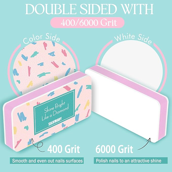 Nail File and Buffer Set - Gifts for Women - Ultimate Shine Nail Buffing Block Shiner Polisher with Professional 100/180 Grit Nail Files Emery Boards Manicure Tools for Natural Acrylic Nails