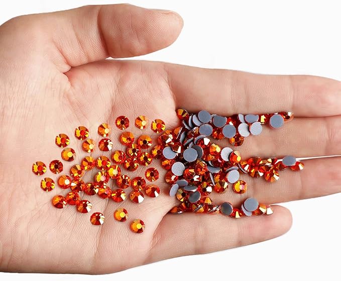 NCB 2880pcs Hotfix Rhinestones Flatback Crystal Rhinestones for Crafts Crafting Clothes Shoes DIY Decorations (Golden Sun, SS6 2mm)