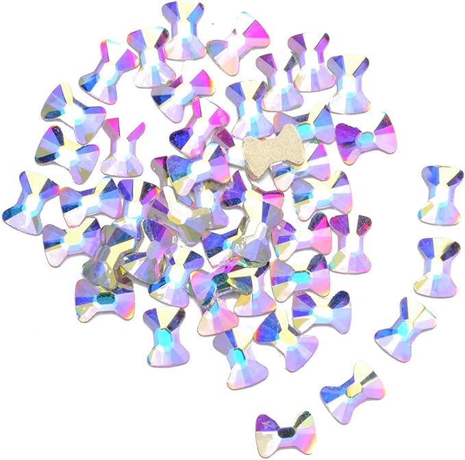 AD Beads Top Czech AB Crystal Flatback Rhinestone Nail Art Decoration Multi Shape (S26 Tie 4x6mm, 100 Pcs)