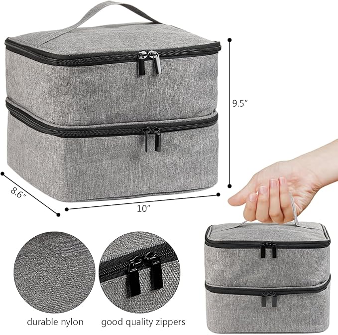 Nail Polish Organizer Case, Portable Nail Polish Holder for 30 Bottles, Nail Lamp Storage Bag, Nail Art Tool Organizer
