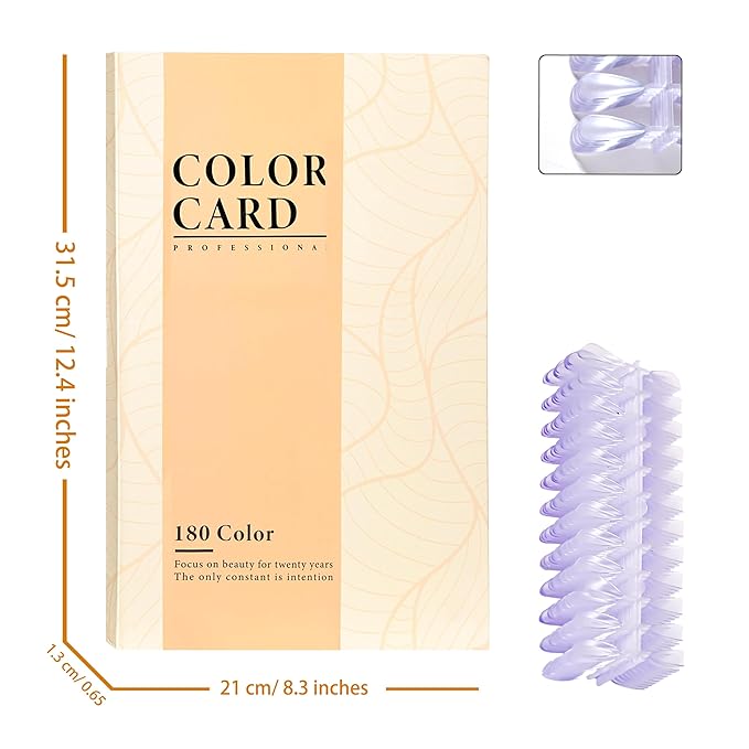 Acycoin2A 180 Nail Color Display Book Chart with 240 Nail Tips (B Style)
