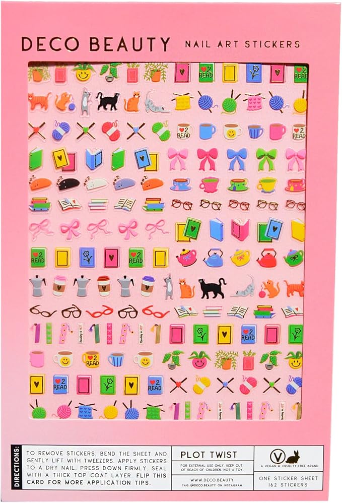 Deco Beauty Plot Twist -Super Thin & Easy-to-Apply Nail Art with The Cutest Designs-Durable & Long-Lasting Nail Art Stickers and Decals for Women, for DIY at-Home Manicures & Salon-Quality Nails