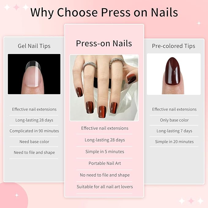Orange Red Cat Eyes Press On Nails,12 Sizes-24 Pcs Soft Gel Orange Red Medium Square Fake Nails Kit with Nail Glue, Natural Reusable Stick On False Nails for Women and Girls (Skycloud Nails) SK0929
