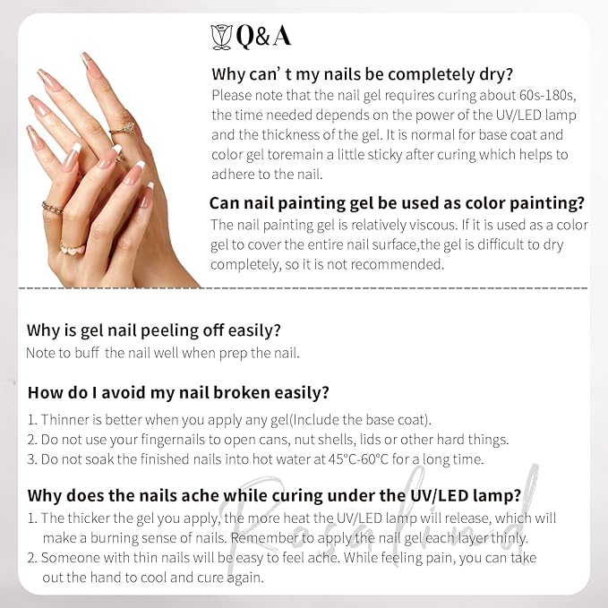 ROSALIND Gel Liner Polish Nail Art Set- 2pcs 11ml Black and White Gel Liner Nail Polish for French Tips Swirl Nails Built Thin Nails Art Brush UV Soak off Gifts for Women