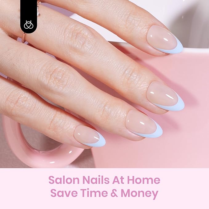 Beetles Spring Press On Nails 224 Pcs 7 Colors, French Tip Nails Short Almond Classic Fake Nail Tips, Pastel Romance Macaron Soft Gel Nails False Nails Art DIY For Women