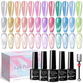 Cat Eye Gel Nail Polish - 12 Colors Silk Cateye Nail Polish Gel with Magnetic Stick Ceramic Moonlight Magnetic Gel Polish High Glossy Shine Effect Nail Art Manicure Home DIY for Women Girl
