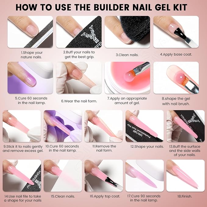 50g Builder Gel for Nails, Long-Lasting Soak-Off Nail Extension Gel for Beginners & DIY Home Salon Manicure(YMH07-Dusty Rose Nude Brown)