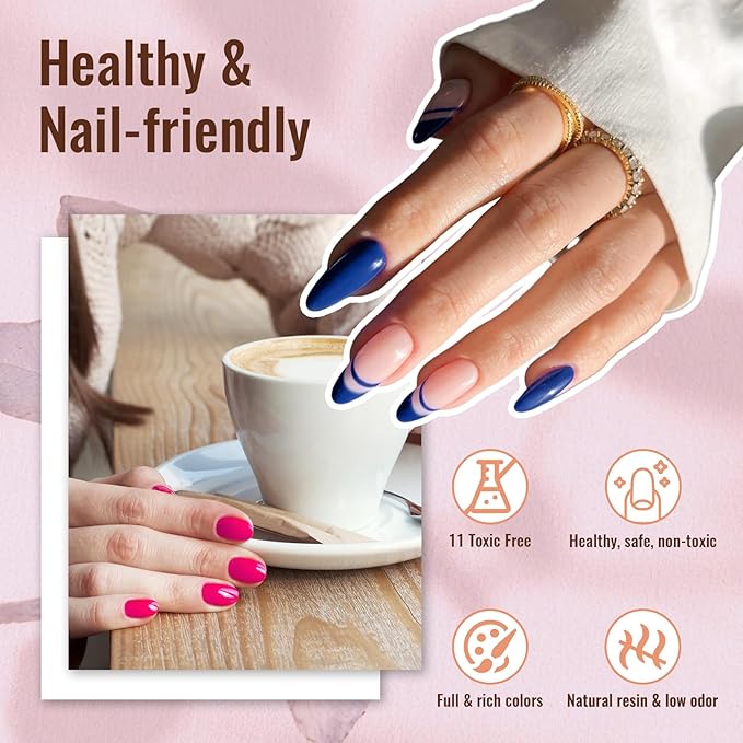 phoenixy Gel Nail Polish Kit with U V Light, 64 Pcs Gel Polish Nail Set 45 Colors All Seasons Nail Polish Set with Base and 4 Effects Top Coat Manicure Tools Complete Gel Nail Kit Gift for Women