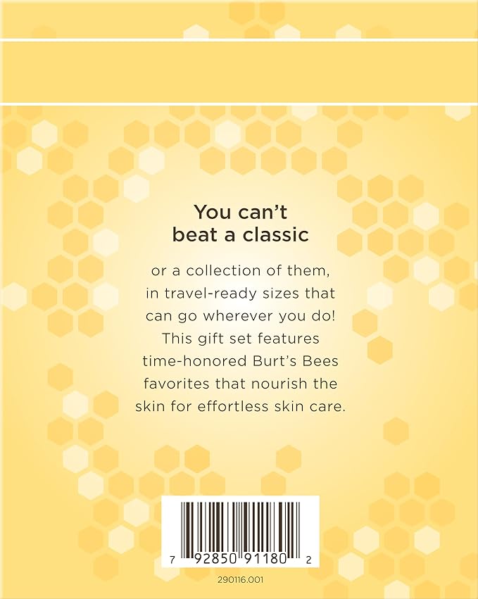 Burt's Bees Timeless Minis Kit, With Coconut Foot Cream, Milk and Honey Body Lotion, Deep Cleansing Cream, Res-Q Ointment, Hand Salve and Beeswax Lip Balm, Natural Origin Skin Care, 1 Kit