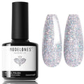 modelones Glitter Gel Nail Polish Pastel Silver Gel Nail Polish Soak-Off UV Gel Polish - 28+ Days Long-Lasting Salon-Quality Nail Art for Spring & DIY Manicure & Gift 15ML