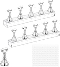 Nail Stands Acrylic Nail Art, 2 Set Magnetic Nail Tips Practice Holder Nail Crystal Holder for Nail Art with Reusable Adhesive Putty Nail Stand for Press On Nails DIY Painting(Silver)