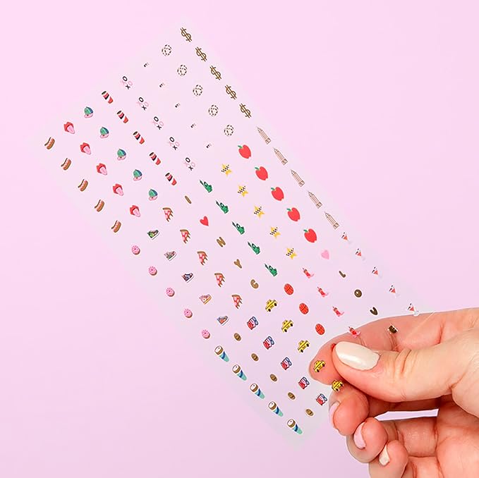 Omy New York Nail Art Stickers - 120 Stickers, Waterproof, Durable, Fun, Creative Designs | Strong Enough to Last Through Hand Washing - Easy to Apply, Safe, Non-Toxic | Age 6 and Up