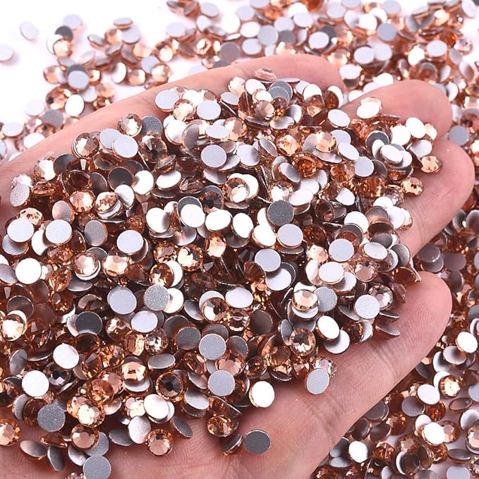 Blinginbox 1440 Pieces SS16/3.8-4mm Flat Back Crystal Rhinestones Round Gems for Nail Art,Champagne