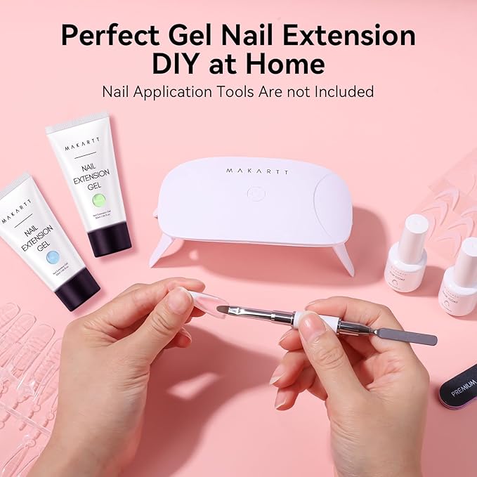 Makartt Hema-Free Poly Nail Gel Set: Blue & Green Gel Builder for Extension Winter Colors Nail Strengthener 3D Diy Hard Gel for Nails Manicures Home Salon-2PCs 30ML
