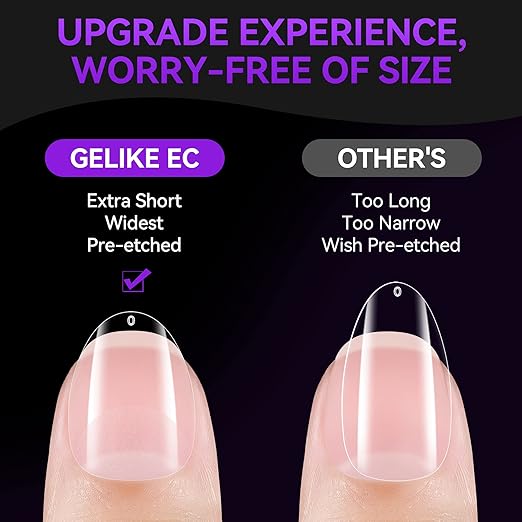 gelike ec Nail Tips Almond for Salon: Almond Short Soft Gel Nail Tips for Manicure 240 Pcs 18 Sizes