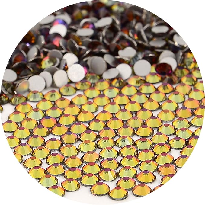 NCB Nancybeads 2000pcs Flatback Round Glass Nail Art Rhinestones Crystal for DIY Making Accessories Shoes, Clothes, Face Art, Bags, Manicure (Blue Volcanic, SS10 2000pcs)