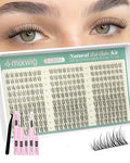 Natural Lash Clusters Kit Short Lash Extension Kit Wispy Eyelash Clusters 8-10-12MM Cluster Eyelash Extensions Manga Cluster Lashes Fairy Individual Lashes DIY CC Curly Eyelash Extension by Lvmixwig