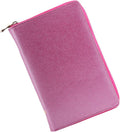 Nail Art Stamping Plate Holder Storage Bag Cases Stamp Bag Organizer Rectangular Round Organizer Holder Zipper Carrying Case 240 Slots (Pink)
