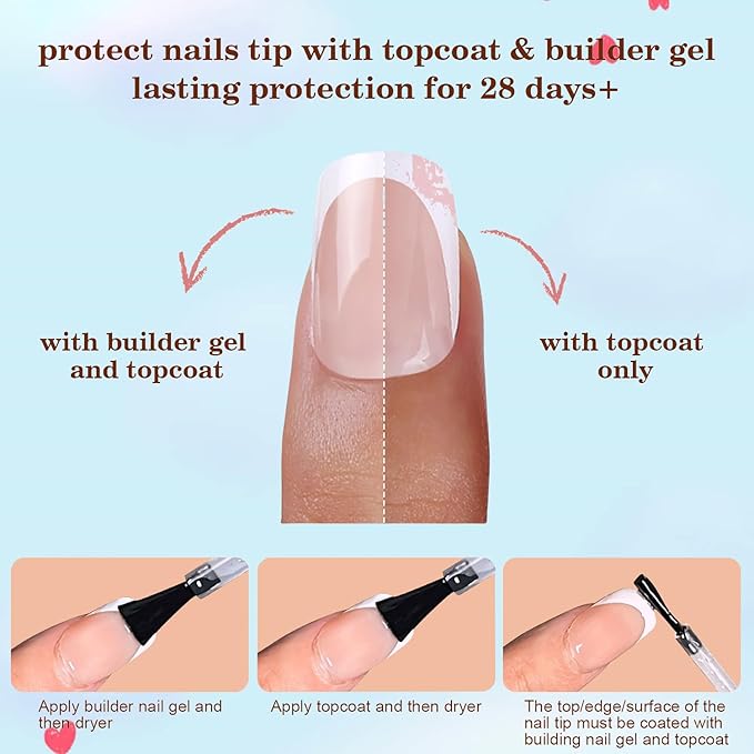 150pcs Long French Tip Press on Nails, 5 Styles Soft Square French Gel Nail Tips 15Sizes, Pre-lasting No Need to File Acrylic Fake Nail Tips, False Nail Tips Extension for Women Nails