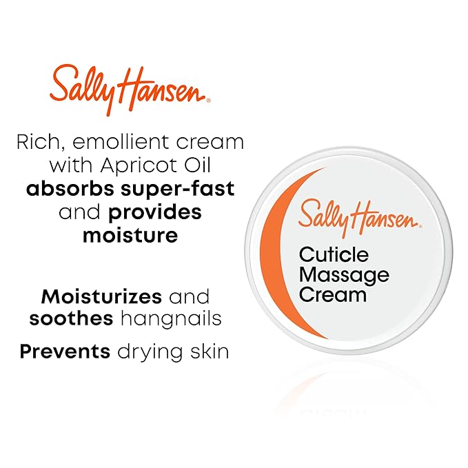 Sally Hansen Nail Treatment Cuticle Massage Cream™ | Moisturizing Cuticle Care | Nourishes & Conditions Dry Nails & Cuticles,(Pack of 2)