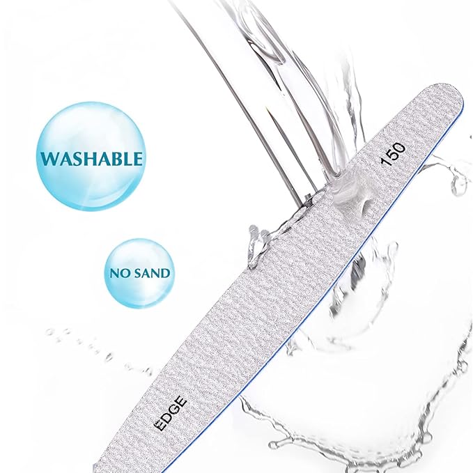 MORGLES Nail File Buffer, Professional 12 Pcs Emory Nail File and Buffer for Acrylic/Natural/Gel Nails (100/150/180/220/240/280/1000/4000 Grit)