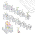 Nail Stand for Press On Fake Nails Painting Display Practice, Powerful Magnetic Nail Holder for Design, Flower Nail Stand with 200 PCS Double-Sided Tapes, Nail Tools for Home Salon (White)