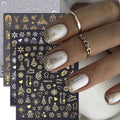 8 Sheets Christmas Nail Stickers for Nail Art, Cute Xmas Nail Decals 3D Self Adhesive Winter Nail Accessories Gingerbread Man Christmas Tree Snowflake Pattern Holiday Manicure Supplies for Women Girls