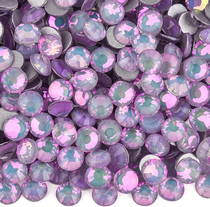 Blinginbox Rhinestones for Crafting,Flatback Rhinestones Glass Gems Stones Round Gemstones Non-Hotfix Crystal for Crafts Nail Decoration,Pinkish Opal(6.4-6.6mm) SS30/288pcs