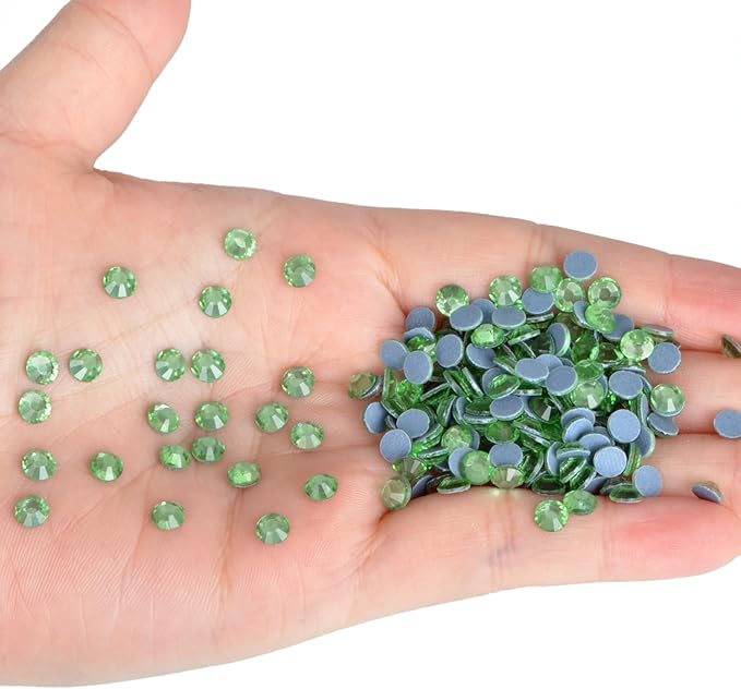 NCB 1440pcs Hotfix Rhinestone Setter, Hot Fix Applicator Tool Bedazzler Kit with Rhinestones, Kit, Hot Fixed Wand for Clothes Clothing Fabric Crafts (Peridot, SS20 4.8mm)