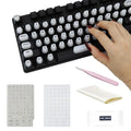 Raised Keyboard Stickers for Long Nails with Letters - Heart-Shaped Antistatic Silicone Protective Cover with Tweezers, Wet Wipes, Dry Towel & Jelly Glue, Ideal for Typing, Gaming & Nail Art (70 Pcs)